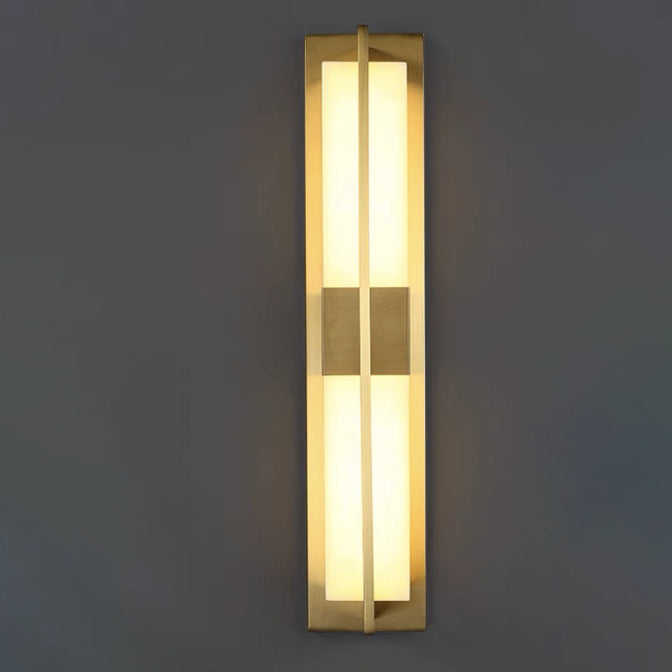 Rectangular Copper Marble LED Outdoor Wall Sconce