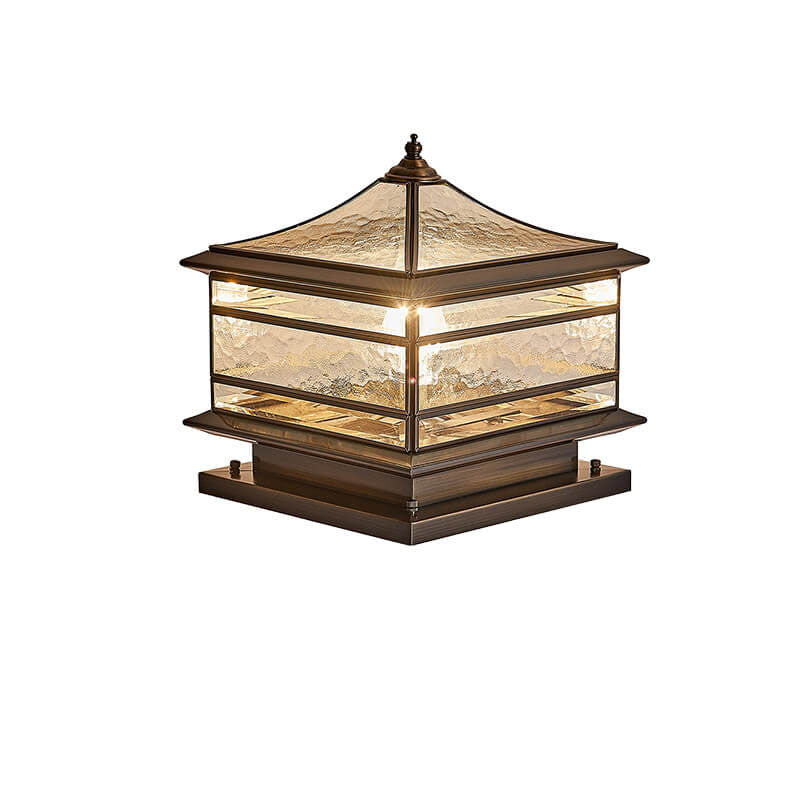 Premium European Brass and Glass Waterproof Square Pillar