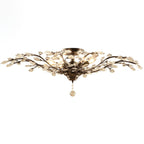 European Style Iron and Crystal Semi-Flush Mount Ceiling Light - 4/5/6 Lights for Living Room