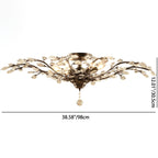 European Style Iron and Crystal Semi-Flush Mount Ceiling Light - 4/5/6 Lights for Living Room