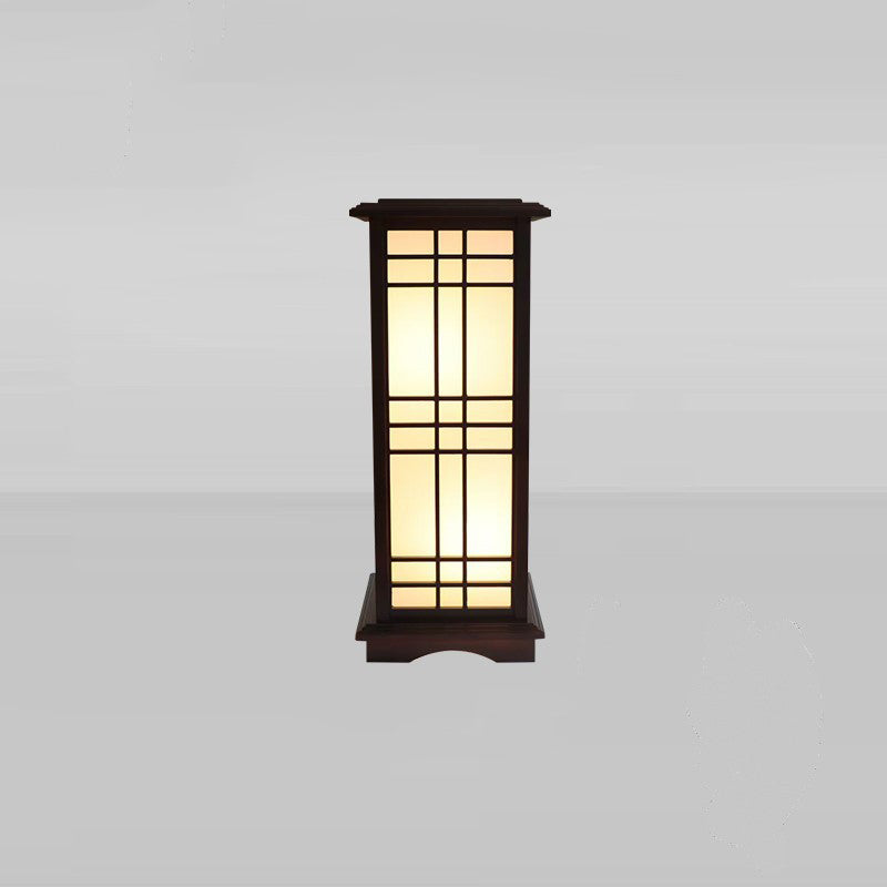 Premium Rectangular Parchment Wood Floor Lamp - 1-Light Design for Entertainment Spaces