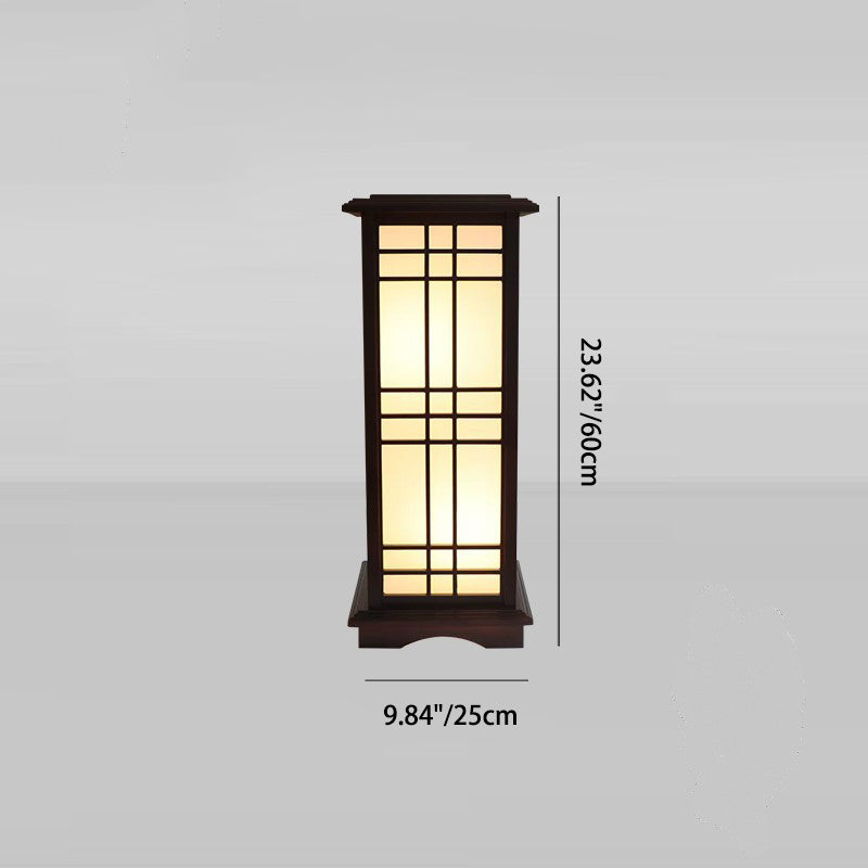 Premium Rectangular Parchment Wood Floor Lamp - 1-Light Design for Entertainment Spaces