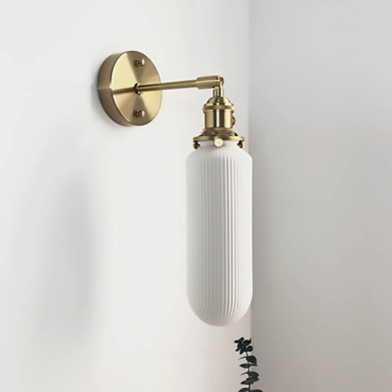 Japanese Brass & Lucite Wall Sconce