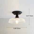 Nordic Vintage Floral Round Semi-Flush Mount Ceiling Light