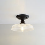 Nordic Vintage Floral Round Semi-Flush Mount Ceiling Light