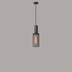Industrial Tapered Cement Pendant Light - 1-Light Fixture for Living Room