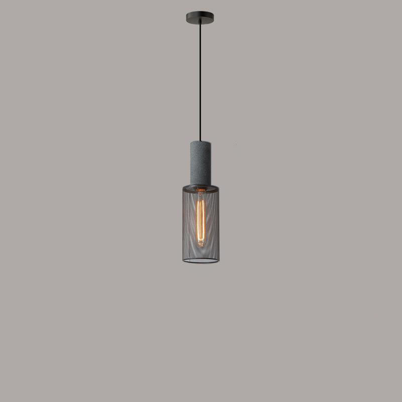Industrial Tapered Cement Pendant Light - 1-Light Fixture for Living Room