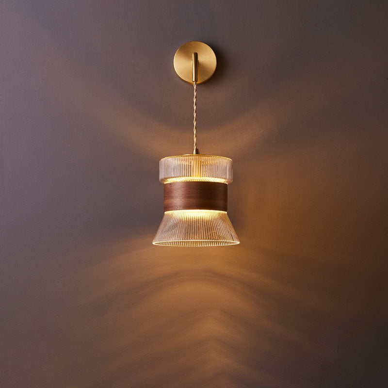 Japanese Walnut & Copper 1-Light Wall Sconce