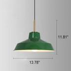 Vintage Green Iron Cone Pendant Light