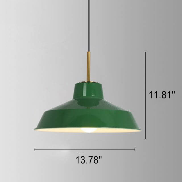 Vintage Green Iron Cone Pendant Light