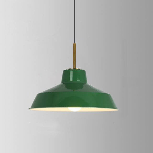 Vintage Green Iron Cone Pendant Light