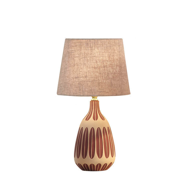 Nordic Vertical Pattern Ceramic Table Lamp - 1 Light