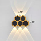 Premium Hexagonal Black and Gold LED Outdoor Wall Sconce