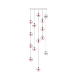 Luxury LED Chandelier with Crystal Orb Shade for Modern Staircases