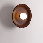 Minimalist Round Solid Wood Wall Sconce