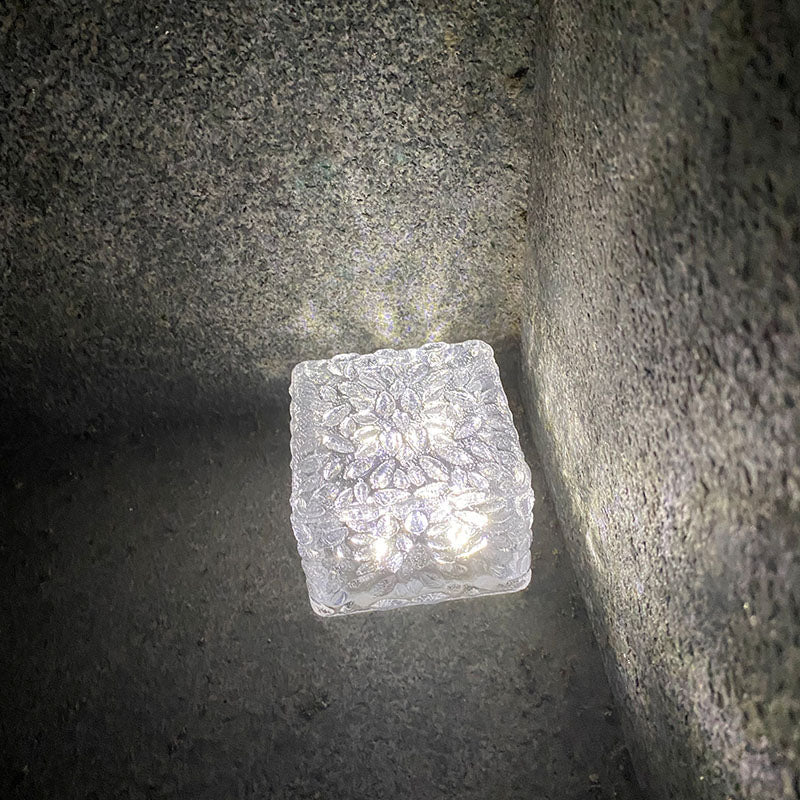 Premium Solar LED Ice Brick Outdoor Light - Modern ABS