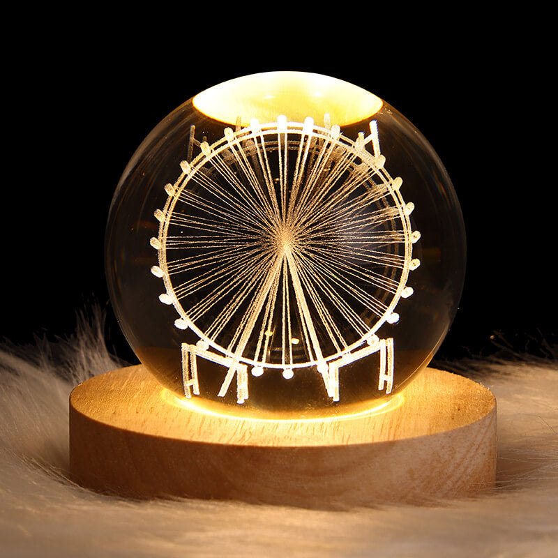Modern Star System Crystal Ball USB LED Night Light Table Lamp for Bedroom