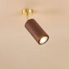 Nordic Minimalist Walnut Wood LED Linear Track Ceiling