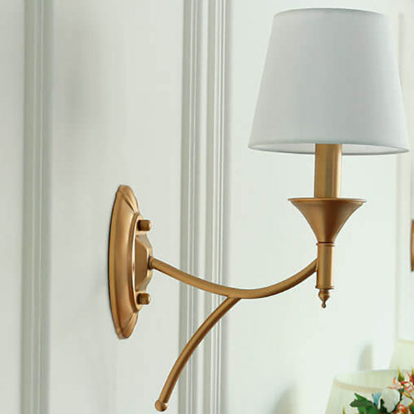 Iron & Fabric Mushroom Wall Sconce