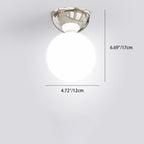 Scandinavian Iron & Glass Semi-Flush Mount Ceiling Light