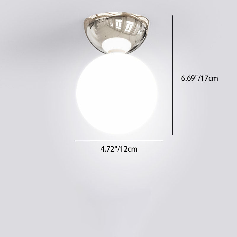 Scandinavian Iron & Glass Semi-Flush Mount Ceiling Light