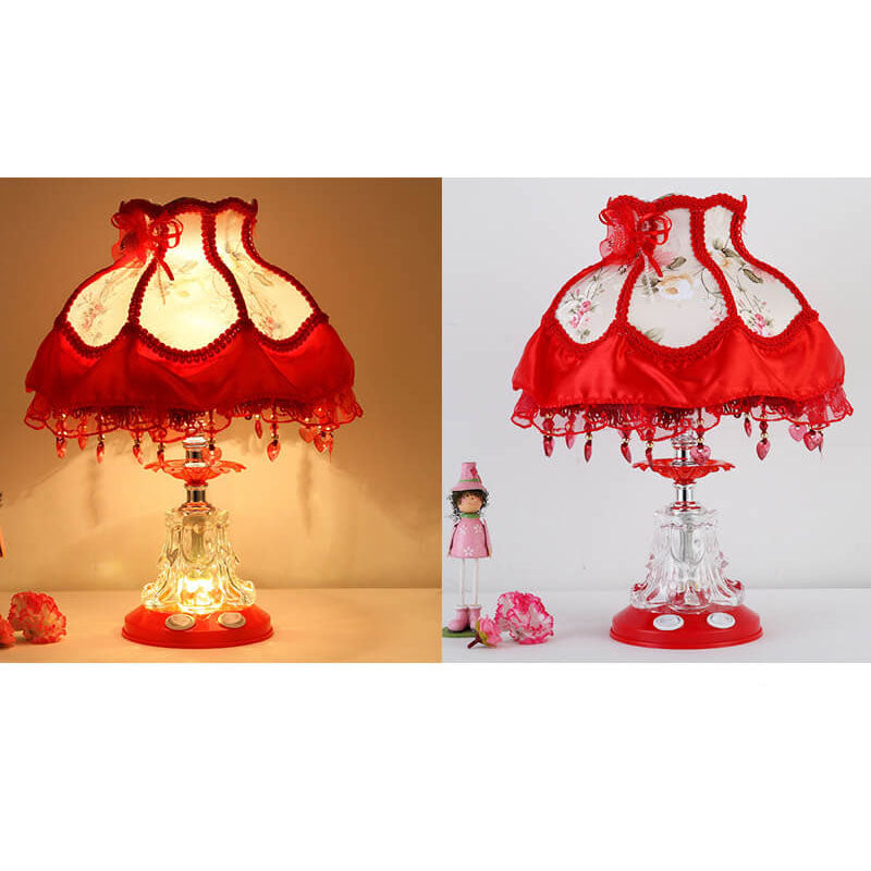 Elegant European Glass Table Lamp - 1-Light Wedding Design