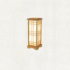 Japanese Wood and Acrylic Rectangular Floor Lamp - 1/2/3 Light Options for Bedroom