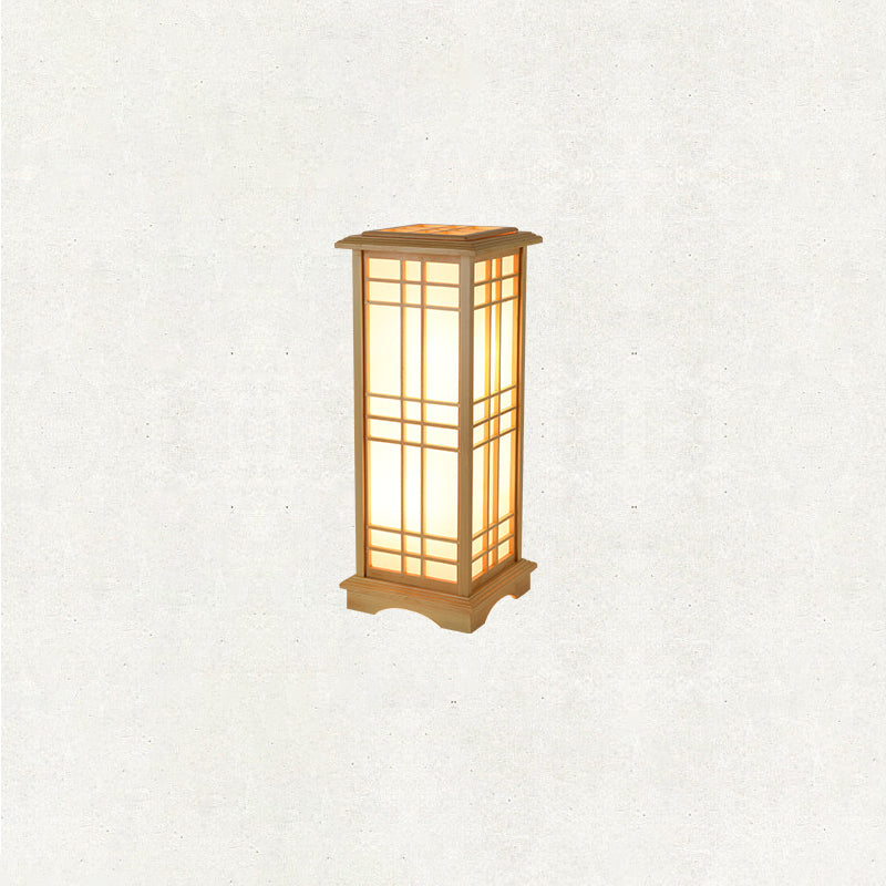 Japanese Wood and Acrylic Rectangular Floor Lamp - 1/2/3 Light Options for Bedroom