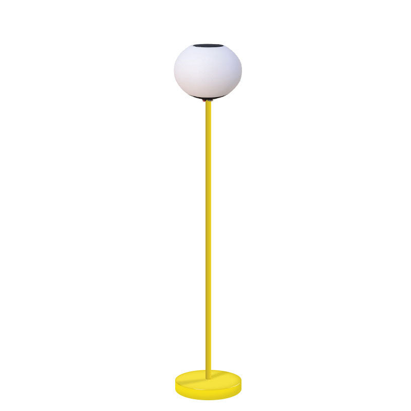 Modern Minimalist Solar LED Outdoor Floor Lamp - Wrought Iron Oval Design
