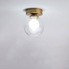 Contemporary Round Glass 1-Light Semi-Flush Mount Ceiling Fixture
