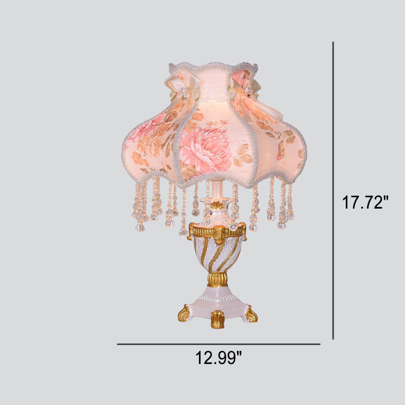Luxury Lace Resin 1-Light Table Lamp - European Design