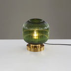 Premium Nordic Striped Oval Glass Table Lamp - 1 Light