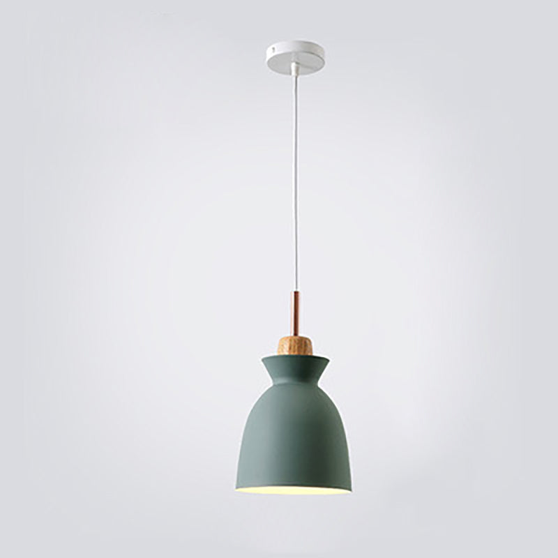 Oak & Iron Cone Pendant Light