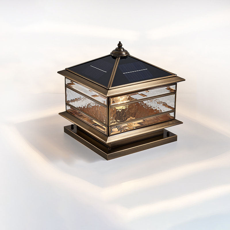 Premium European Brass and Glass Waterproof Square Pillar