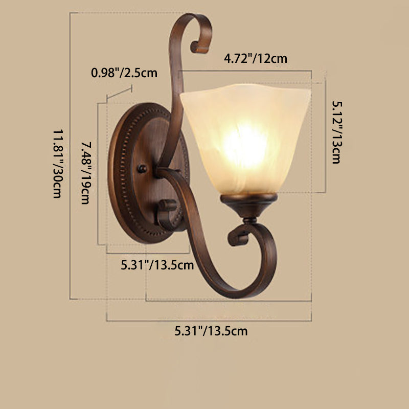 Vintage Round Glass Wall Sconce