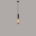Industrial Tapered Cement Pendant Light - 1-Light Fixture for Living Room