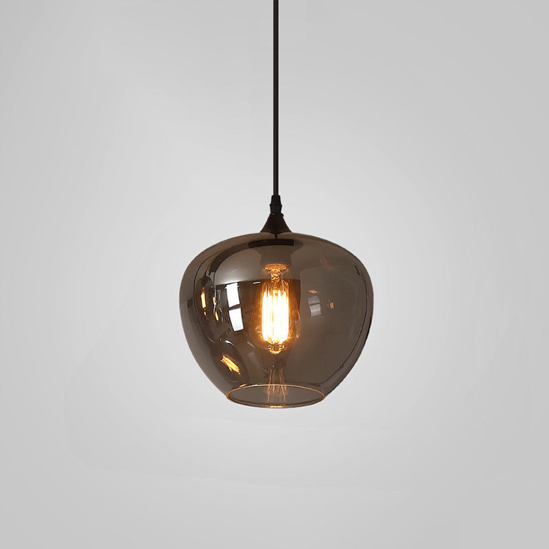 Contemporary Smoke Gray Glass LED Pendant Light