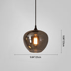 Contemporary Smoke Gray Glass LED Pendant Light