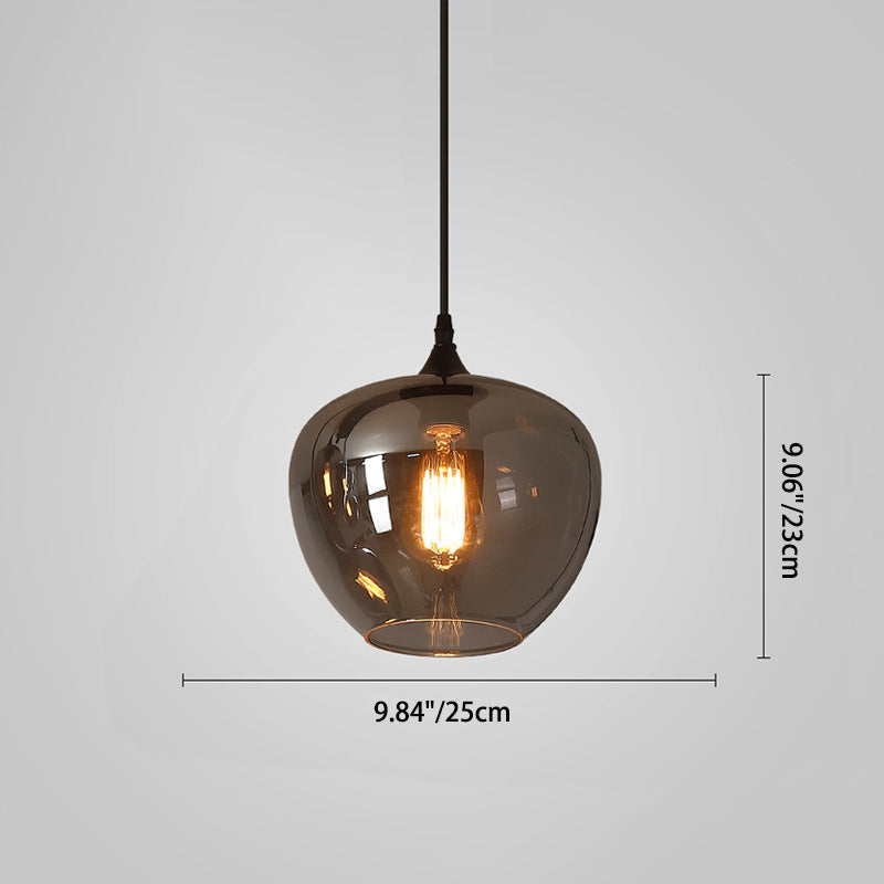 Contemporary Smoke Gray Glass LED Pendant Light