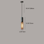 Industrial Tapered Cement Pendant Light - 1-Light Fixture for Living Room