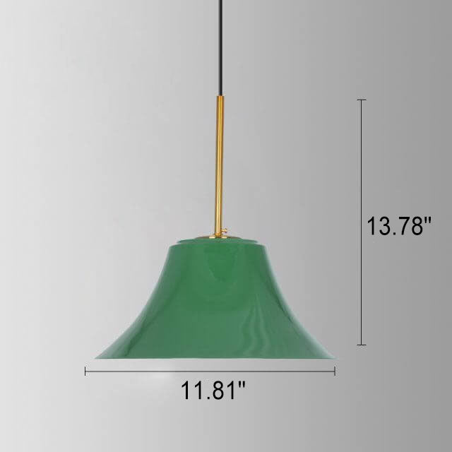 Vintage Green Iron Cone Pendant Light