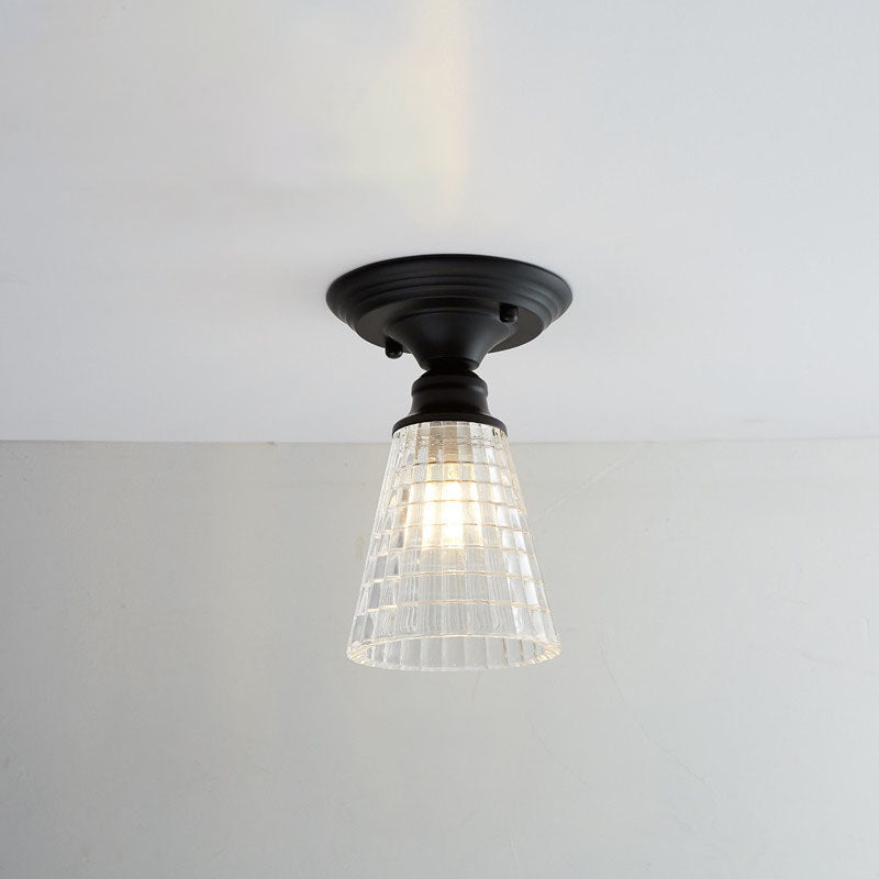 Nordic Vintage Floral Round Semi-Flush Mount Ceiling Light