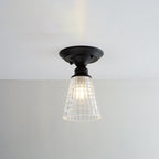 Nordic Vintage Floral Round Semi-Flush Mount Ceiling Light