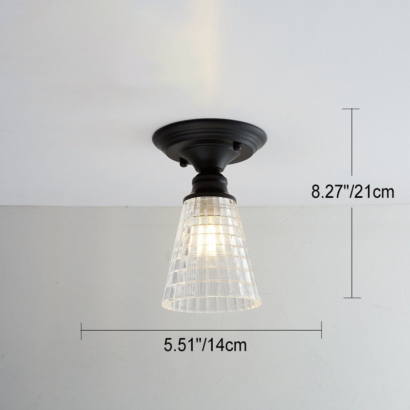 Nordic Vintage Floral Round Semi-Flush Mount Ceiling Light