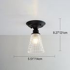 Nordic Vintage Floral Round Semi-Flush Mount Ceiling Light