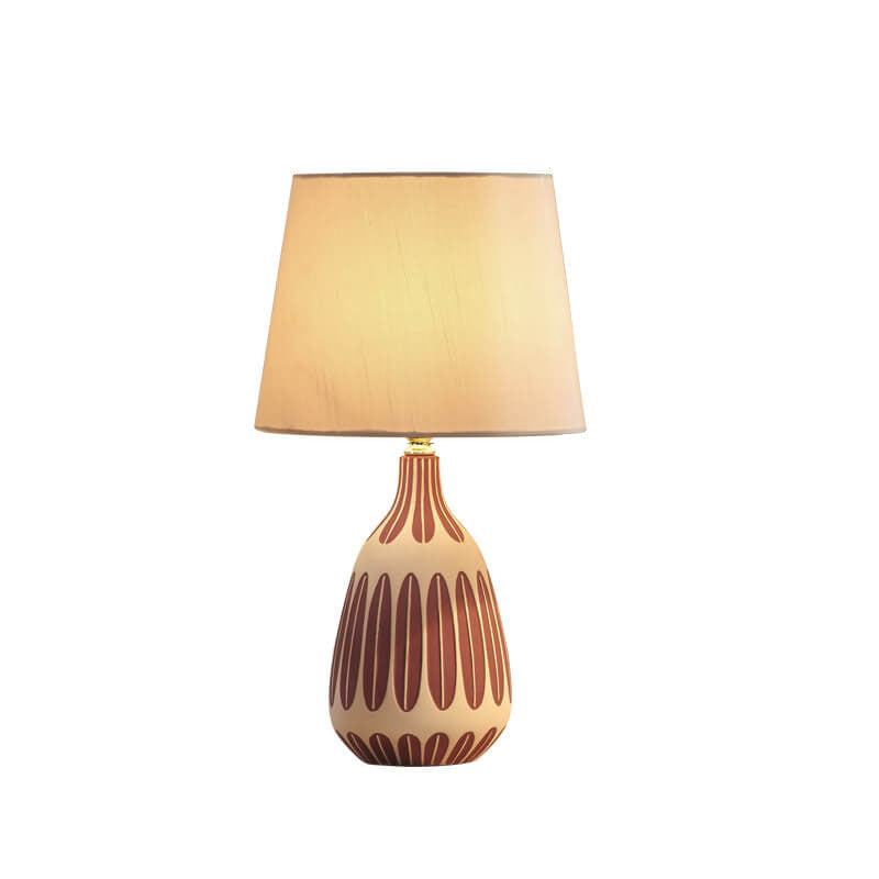 Nordic Vertical Pattern Ceramic Table Lamp - 1 Light