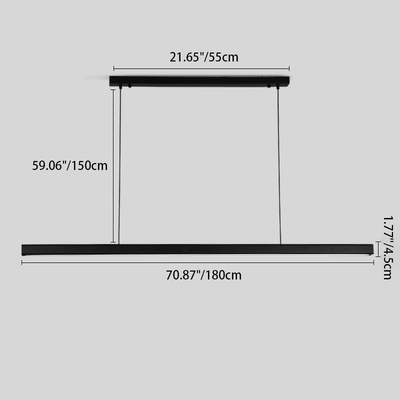 Sleek Minimalist Long LED Pendant Light