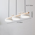 Resin Bird LED Wood Chandelier