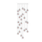 Luxury LED Chandelier with Crystal Orb Shade for Modern Staircases