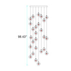 Luxury LED Chandelier with Crystal Orb Shade for Modern Staircases